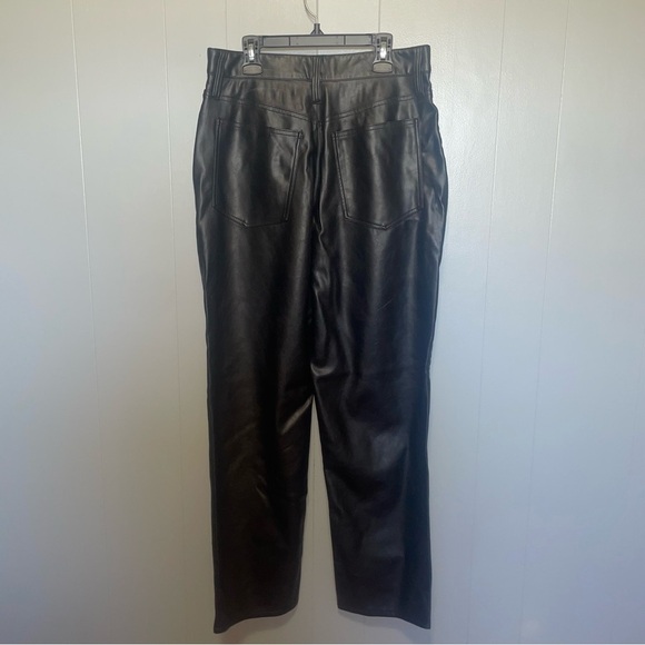 Madewell Faux Leather Black High Waist The Perfect Vintage Straight Jean Size 28 - Picture 8 of 10